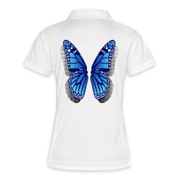 Ailes de papillon monarque - Polo respirant Femme - blanc/marine - Dos
