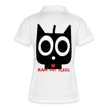chat noir - Polo respirant Femme - blanc/marine - Dos