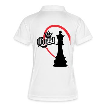 Reine des échecs demi-cœur gauche - Polo respirant Femme - blanc/marine - Dos