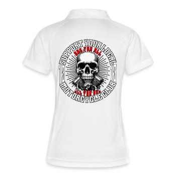 Motard Chopper Motard Motard Crâne avec Moteur - Polo respirant Femme - blanc/marine - Dos
