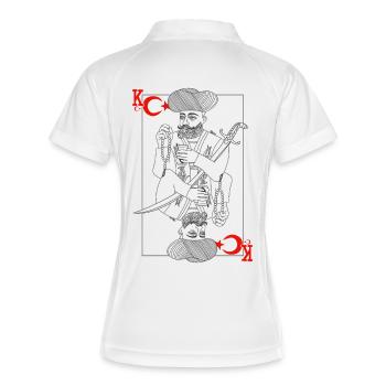 Tarot Roi d’Épée Turkiye Minmaliste - Polo respirant Femme - blanc/marine - Dos