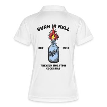 Motilow - Frauen Polo atmungsaktiv - Weiß/Navy - Hinten