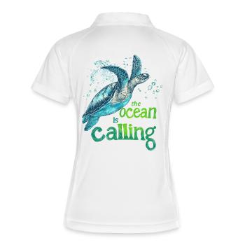 L’appel de l’océan - Turtle Sea - Polo respirant Femme - blanc/marine - Dos