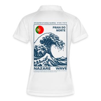 Nazaré Praia do Norte Wave - Women's Polo breathable - white/navy - Back