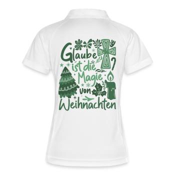 Faith is the magic of Christmas boho design - Women's Polo breathable - white/navy - Back