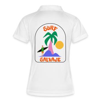 Surf Salvaje Palm Sunset - Women's Polo breathable - white/navy - Back