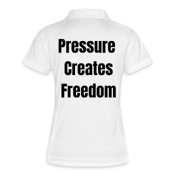 La pression crée la liberté l LateNightGrind - Polo respirant Femme - blanc/marine - Dos
