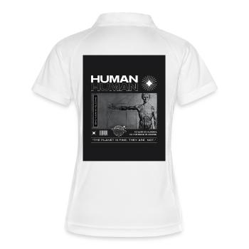 Être humain est une bénédiction. - Polo respirant Femme - blanc/marine - Dos