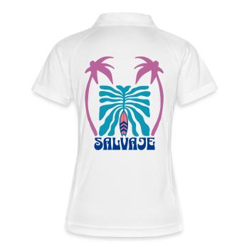 Cage thoracique Salvage Surf Palm - Polo respirant Femme - blanc/marine - Dos