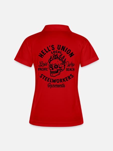 Hell's Union - Women's Polo breathable - white/navy