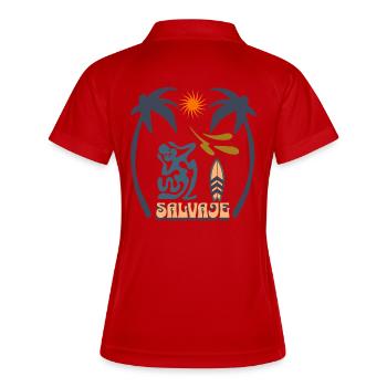 Surf Salvaje- Alerte aux eaux usées UK - Polo respirant Femme - blanc/marine - Dos