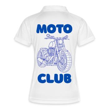 Moto Club Silhouette - Frauen Polo atmungsaktiv - Weiß/Navy - Hinten