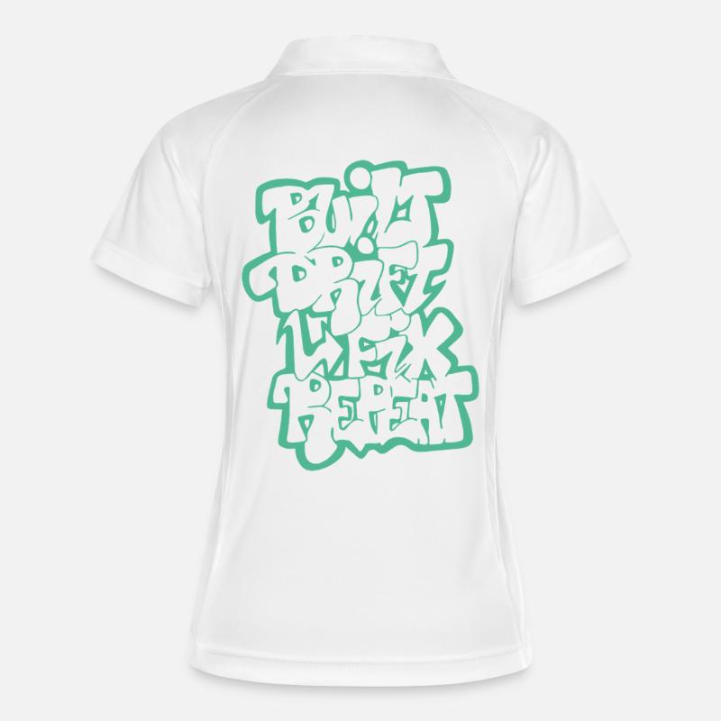 Built Drift Fix Repeat 04 - Women's Polo breathable - white/navy
