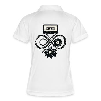 Music Retro Cassette Vinyl Infinity Flower - Women's Polo breathable - white/navy - Back