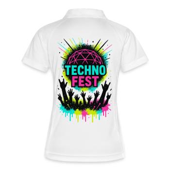 Soirée du festival de foule Music Techno Rave - Polo respirant Femme - blanc/marine - Dos