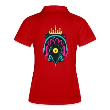 Music Headphones Vinyl Record Krone Beat - Women's Polo breathable - white/navy - Back