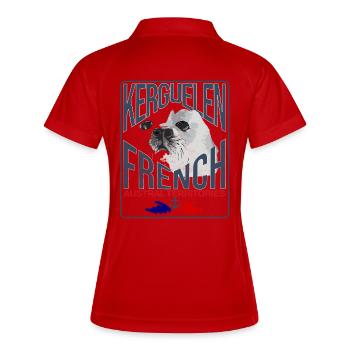 Kerguelen, französische Australe-Terrotorien - Frauen Polo atmungsaktiv - Weiß/Navy - Hinten