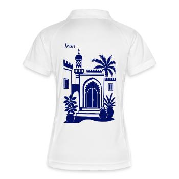 Architecture des portes iraniennes Paysage des palmiers - Polo respirant Femme - blanc/marine - Dos