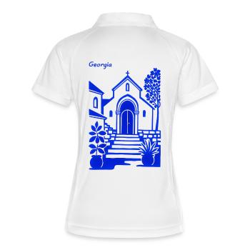 Marches de l’église Bleue de Géorgie - Polo respirant Femme - blanc/marine - Dos