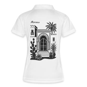 Plantes du désert de l’arche de porte marocaine - Polo respirant Femme - blanc/marine - Dos