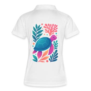 Colorful Coral Turtle - Women's Polo breathable - white/navy - Back