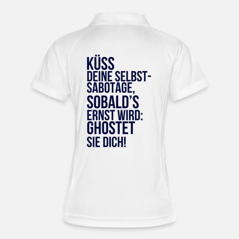 about going wild: Kiss your self-sabotage - Women's Polo breathable - white/navy