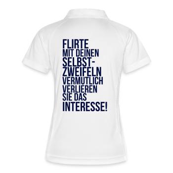 à propos de la folie : flirte avec ton doute de toi - Polo respirant Femme - blanc/marine - Dos