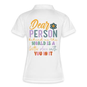POSITIVITY DESIGN ON THE BACK - Women's Polo breathable - white/navy - Back