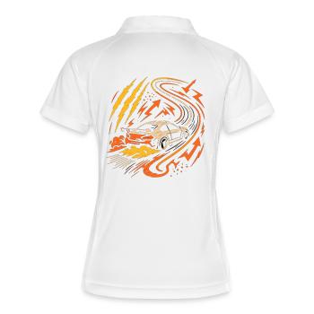 Drift Sports Car Race Track, Tuning Fan - Women's Polo breathable - white/navy - Back