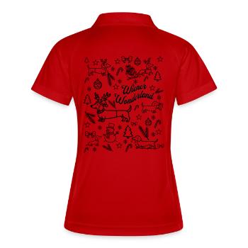 Wiener Wonderland Script - Frauen Polo atmungsaktiv - Weiß/Navy - Hinten