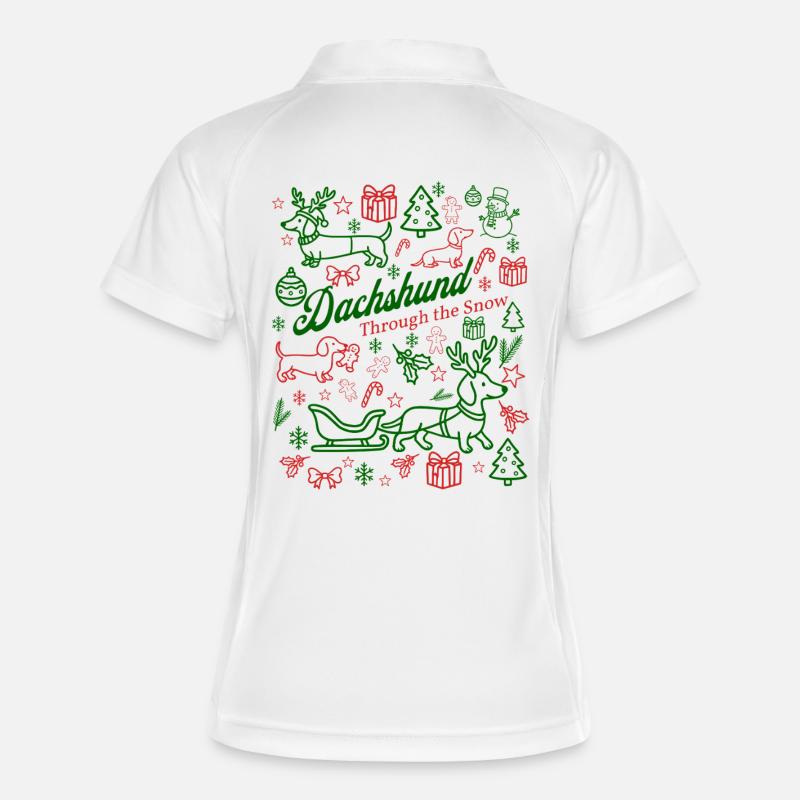 Dachshund Through the Snow Festive - Women's Polo breathable - white/navy