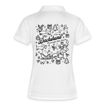 Conception de la neige teckel - Polo respirant Femme - blanc/marine - Dos