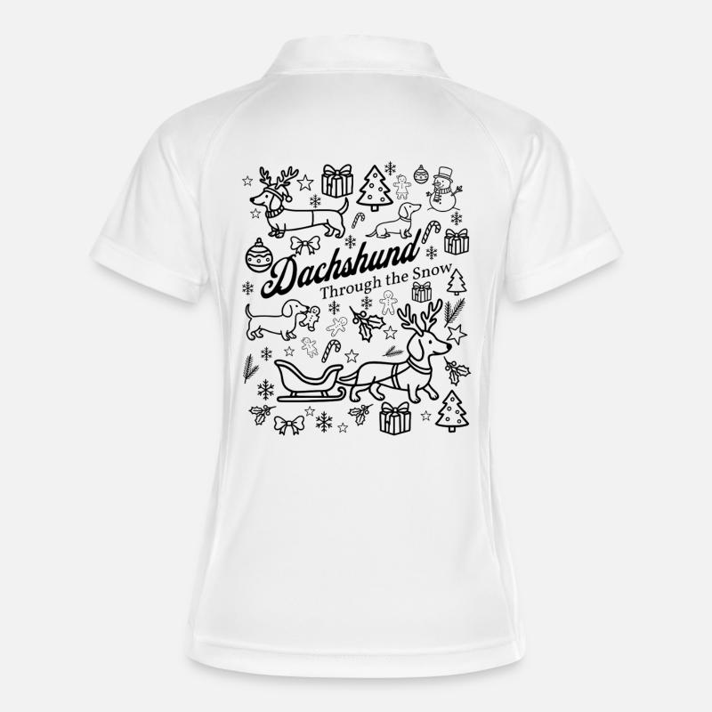 Dachshund Snow Design - Women's Polo breathable - white/navy