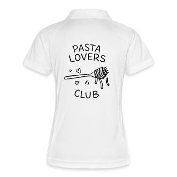 Pasta Lovers Club Minimal Food Statement - Frauen Polo atmungsaktiv - Weiß/Navy - Hinten