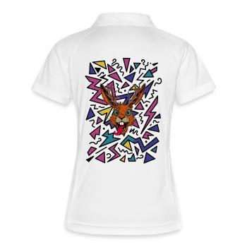 Raurackl 90s - Frauen Polo atmungsaktiv - Weiß/Navy - Hinten