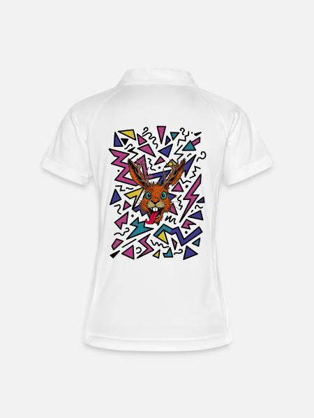 Raurackl Années 90 - Polo respirant Femme - blanc/marine