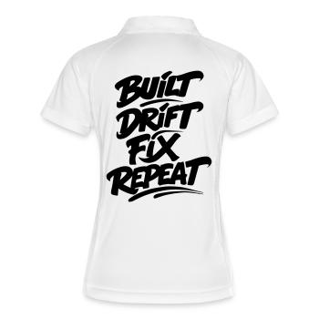 Built Drift Fix Repeat v2 - Women's Polo breathable - white/navy - Back