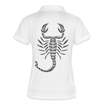 Chrome métallique Scorpion - Polo respirant Femme - blanc/marine - Dos