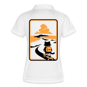 Coucher de soleil Skate Cat - Polo respirant Femme - blanc/marine - Dos