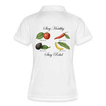 Stay Healthy, Stay Rebel! - Women's Polo breathable - white/navy - Back