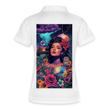Neon Floral Siren - Women's Polo breathable - white/navy - Back