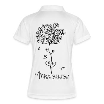 Miss Bobbel Bu - Das Original heavenlygoods - Frauen Polo atmungsaktiv - Weiß/Navy - Hinten