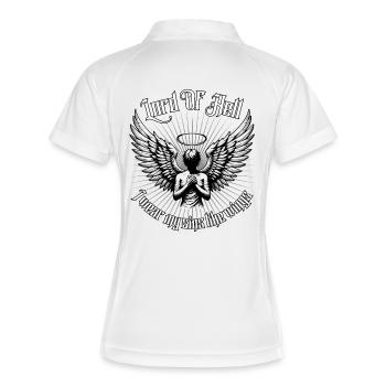 Lord of Hell Wings Halo - Frauen Polo atmungsaktiv - Weiß/Navy - Hinten