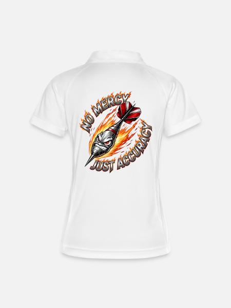 Feuerdart No Mercy Just Accuracy - Women's Polo breathable - white/navy
