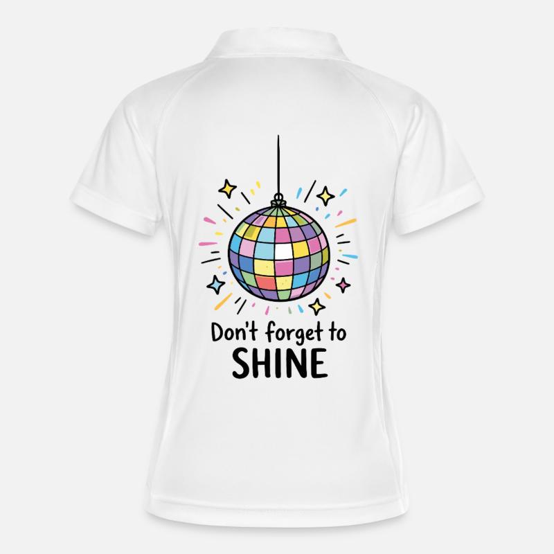 Don't forget to shine – Disco Ball Disco Rays - Women's Polo breathable - white/navy