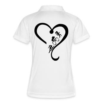 Triathlon-holic - Frauen Polo atmungsaktiv - Weiß/Navy - Hinten