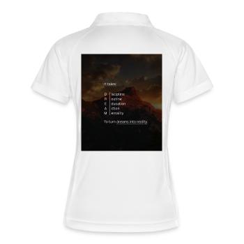 Dream in mountain scenery – discipline - Women's Polo breathable - white/navy - Back