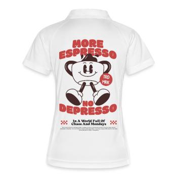 Plus de Espresso No Depresso Coffee Shirt - Polo respirant Femme - blanc/marine - Dos