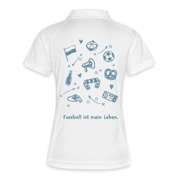 Fussball ist mein Leben - Frauen Polo atmungsaktiv - Weiß/Navy - Hinten