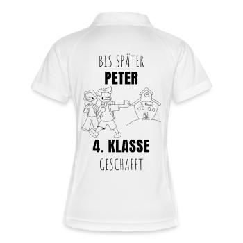 BIS SPAETER PETER - Frauen Polo atmungsaktiv - Weiß/Navy - Hinten